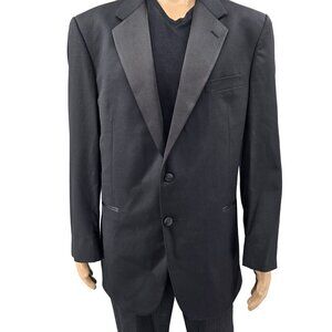 Lubiam Loro Piana Black Two Button Tuxedo Jacket, Men's 44L